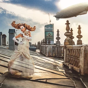 Roof, Steampunk, Alternate Victorian, Zeppelin, Airship, Incredible Time