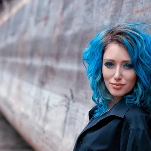 Blue, Street fashion, Beauty, Hairstyle, Lady, Fashion, Turquoise, Eye, Hair coloring