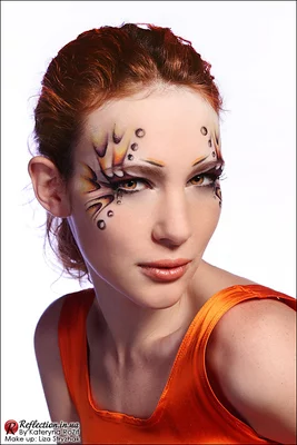 огонь, макияж, креатив, Beauty, бьюти