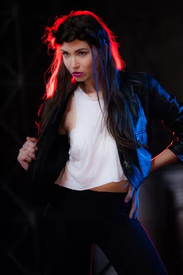 Red, Beauty, Lady, Fashion model, Long hair, Fashion, Hairstyle, Electric blue, Performance