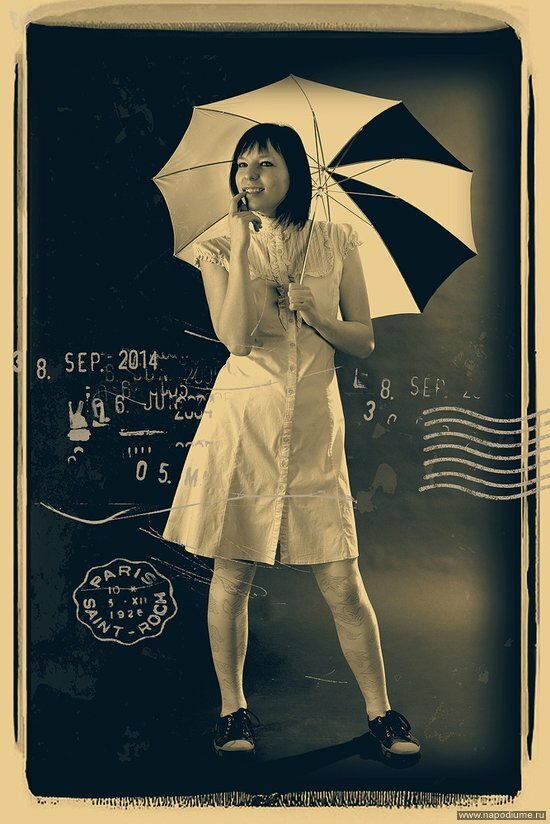 открытка,  зонт