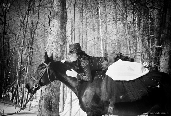 ussia XIX centuries. Horse walk.