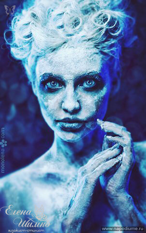 Dark,  Winter,  Snow,  Creative,  Creative Makeup,  зима,  снег,  креативный макияж