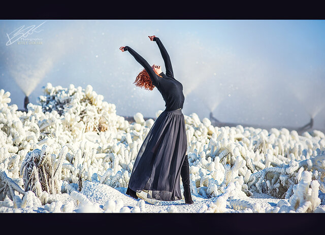 девушка, рыжая, снег, зима, красота, пейзаж, необычное, страсть