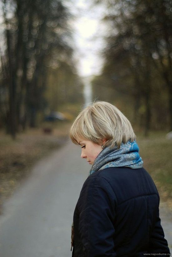 портрет, осень, девушка, шарф