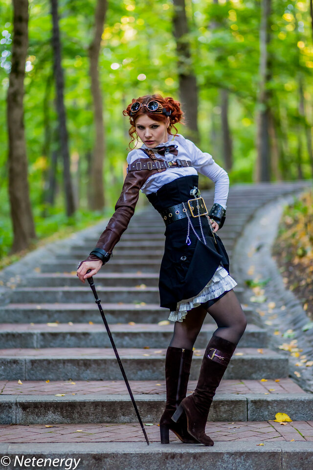 стимпанк, девушка, портрет