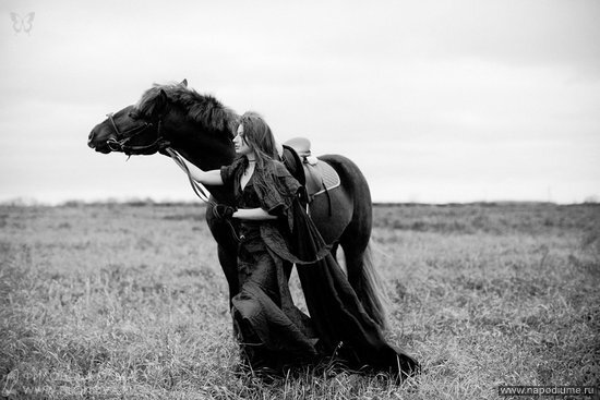 портрет,  лошадь,  животные,  природа,  платье,  Fashion