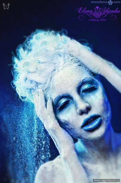 Dark,  Winter,  Snow,  Creative,  Creative Makeup,  зима,  снег,  креативный макияж