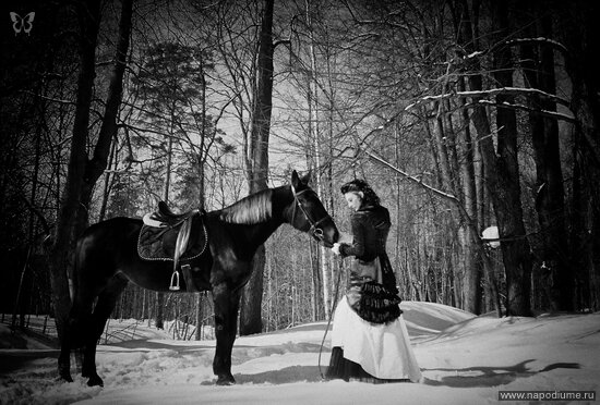 ussia XIX centuries. Horse walk.