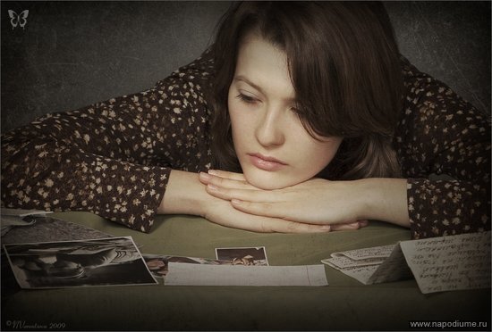 портрет,  девушка,  студия,  письмо,  постановка