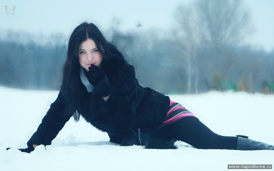 портрет,  зима,  снег,  гламур,  