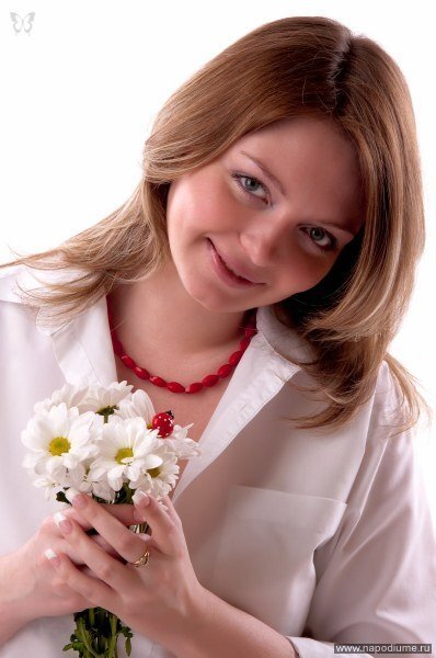 портрет , ромашки