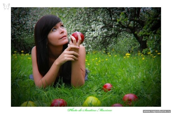 портрет,  пейзаж,  природа,  яблоки,  сад,  девушка,  портфолио