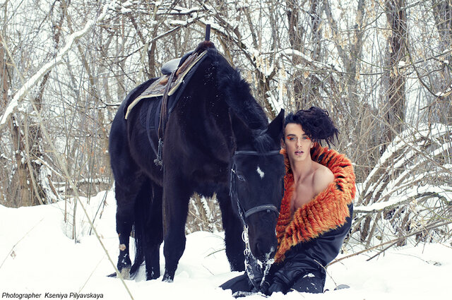модель, фотосессия, зима, природа