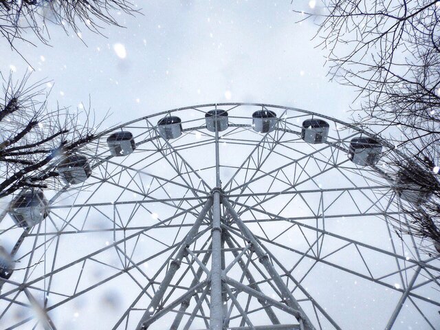 колесообозрения, евпатория, крым, снег, зима