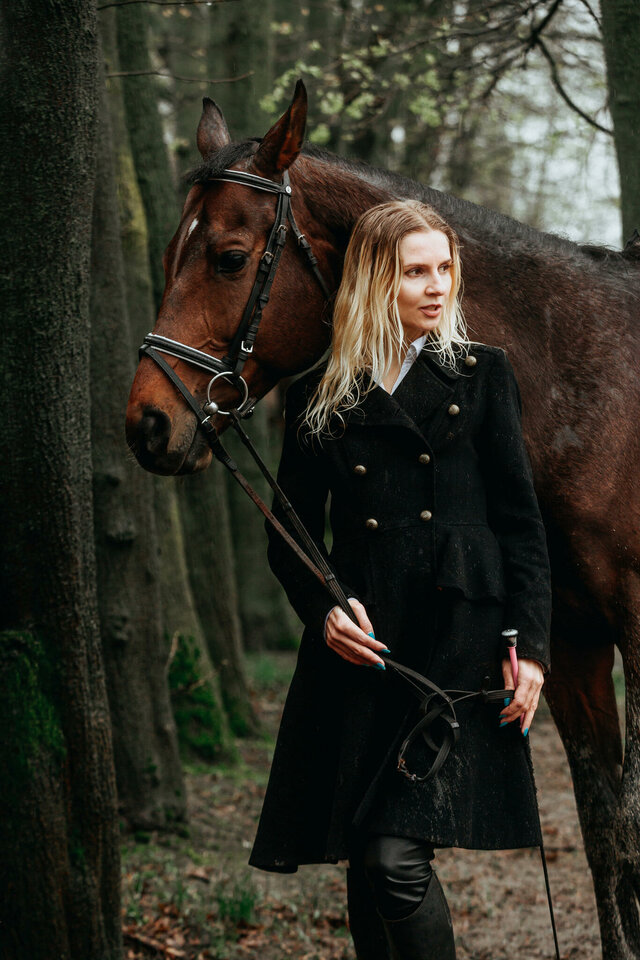 Fashion, Model, With, Horse