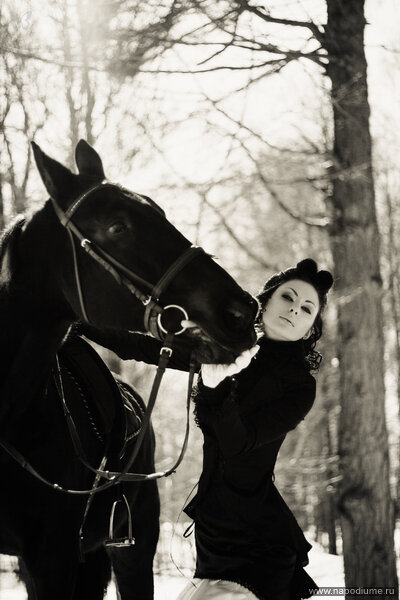 ussia XIX centuries. Horse walk.