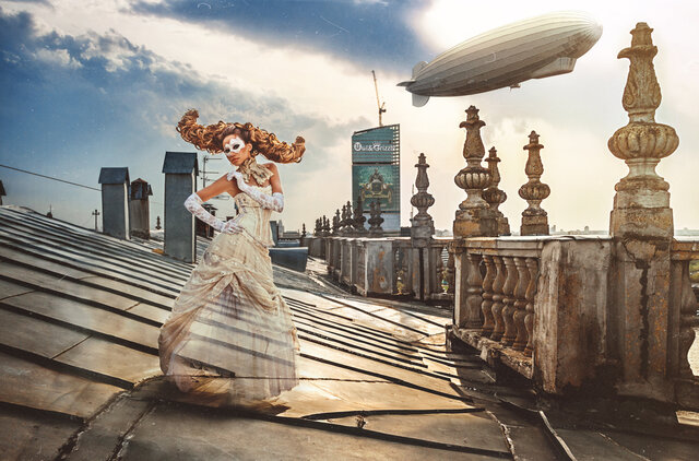 Roof, Steampunk, Alternate Victorian, Zeppelin, Airship, Incredible Time