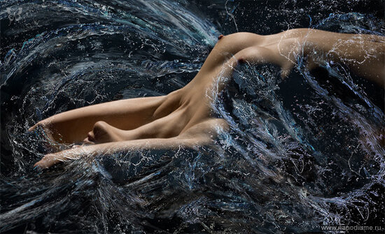 Вода, девушка, брызги, ню, арт, фотограф Александр Анатольевич  Шустов, AlexSoft