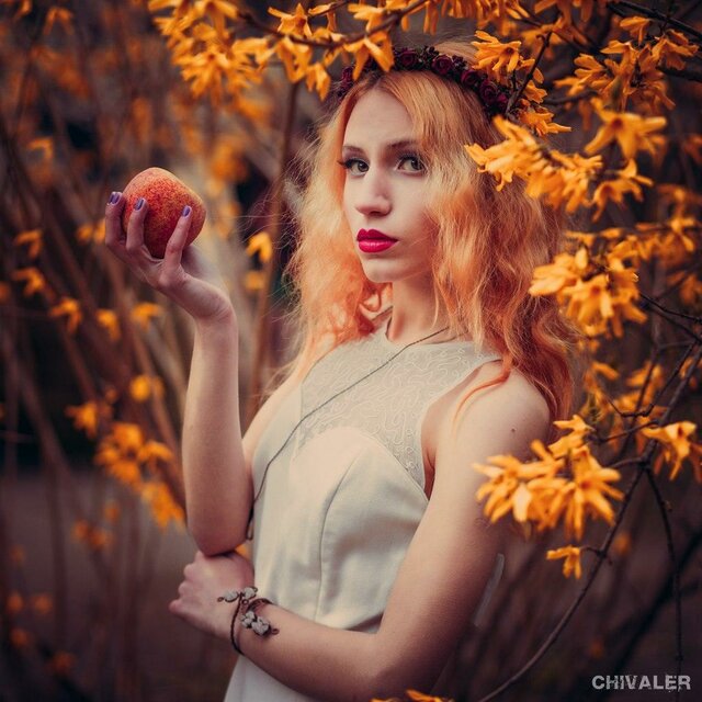 девушка цветы весна портрет