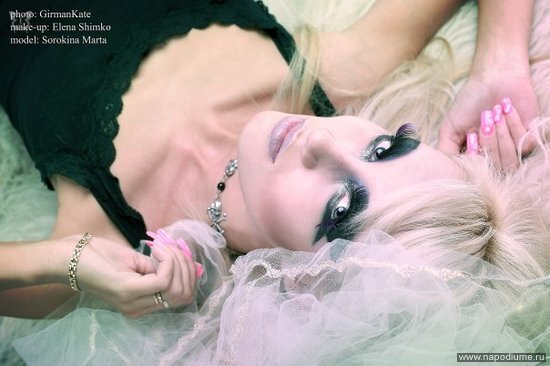Blond Girl,  Creative Makeup,  Trash Fashion,  Fashion,  блондинка,  креативный макияж,  трэш 