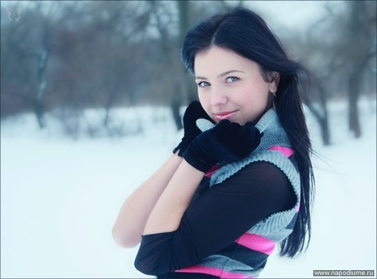 портрет,  зима,  снег,  гламур